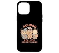 RPG Gamer ADHD&D Rotolo per la concentrazione Geek Cat Uomini Donne Custodia per iPhone 12 Pro Max