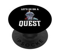 RPG Gamer Andiamo su un giocatore Quest Knight Warrior PopSockets PopGrip Adesivo