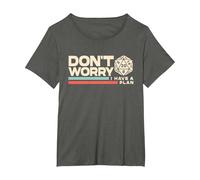 Rpg Gamer Don't Worry I Have Plan Divertente Uomini Donne Bambini Regali Maglietta, Donna Plus-Size, Asfalto, 3X