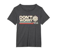Rpg Gamer Don't Worry I Have Plan Divertente Uomini Donne Bambini Regali Maglietta, Donna Plus-Size, Grigio Scuro, 5X