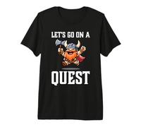 Rpg Gamer Let's Go On A Quest Nano Warrior Player Gioco di Squadra Maglietta Premium