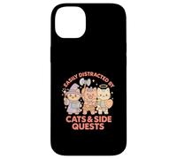 RPG Gamer Nerdy Cats Side Quest Distratto Da tavolo Kawaii Custodia per iPhone 14 Plus