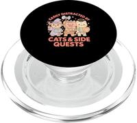 RPG Gamer Nerdy Cats Side Quest Distratto Da tavolo Kawaii PopSockets PopGrip per MagSafe