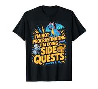 RPG Gamer Not Procrastinating Side Quest Funny Men Boys Kids Maglietta