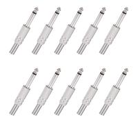 RPHONGHONG 10 connettori audio da 6,35 mm, TS Mono con scarico a molla da 1/4", connettore jack per saldatura maschile per chitarra, mixer, altoparlante KTV Equipment Pro Audio