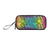 RPLIFE Astuccio di base pastello colorato arcobaleno leopardo, grandi astucci, astuccio elastico per matite