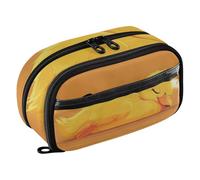 RPLIFE Astuccio di grande capacità, astuccio con anatra gialla che dorme con tasca in PVC trasparente, grazioso astuccio per bambini