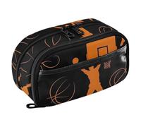 RPLIFE Astuccio di grande capacità, per giocatori di basket, con tasca in PVC trasparente, astuccio di grande capacità per ragazze