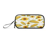 RPLIFE Astuccio giallo con pannocchie di mais girasole, astuccio con cerniera, astuccio semplice