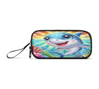 RPLIFE Astuccio grande con delfino e occhi grandi, astuccio elastico per matite