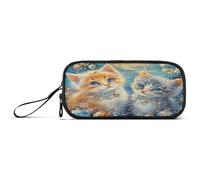 RPLIFE Astuccio per matite con due gattini, grande astuccio in tessuto, astuccio per matite in tela, Due gattini, one size, Stile Artistico