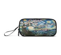 RPLIFE Astuccio per matite con fiori di mandorlo, con cerniera, astuccio multi tasca