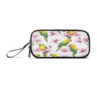 RPLIFE Astuccio per matite con pappagalli gialli verdi e magnolia, grande, in tela