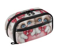 RPLIFE Astuccio per matite con scritta "Cute Cats Love Valentine", per ragazze adolescenti, grande capacità, organizer per cancelleria con tasca in PVC trasparente