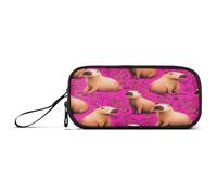 RPLIFE Astuccio per matite e penne rosa con capybaras, astuccio con cerniera, grandi astucci