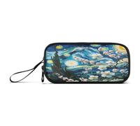 RPLIFE Astuccio per matite Magic Forest, grande astuccio in tessuto, astuccio per matite universitarie, Fiore di Mandorlo Notte Stellata, one size, Stile Artistico