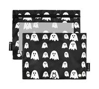 RPLIFE Astuccio per matite per raccoglitore a 3 anelli, 2 sacchetti per raccoglitori in tessuto, elementi essenziali per il ritorno a scuola, 9,8 pollici × 7 pollici (taglia unica x 2), fantasmi