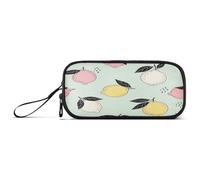 RPLIFE Astuccio per matite verde chiaro con limoni pastello, astuccio classico tascabile, astuccio da donna