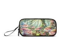 RPLIFE Astuccio per matite verde con gnomi allegri, astuccio in tessuto, astuccio Kawaii