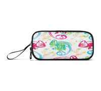 RPLIFE Astuccio per penne e matite bianco camaleonti verdi, rossi, grandi astucci con cerniera