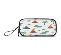 RPLIFE Astuccio per penne, matite e pennarelli, con dinosauri dei cartoni animati, astuccio diviso, astuccio scolastico