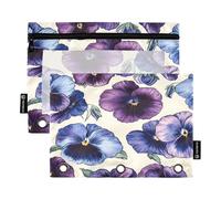 RPLIFE Astuccio per raccoglitore a 3 anelli, confezione da 2, raccoglitore a 3 anelli con custodia morbida, elementi essenziali per il ritorno a scuola, 24 × 17 cm, viola del pensiero blu viola
