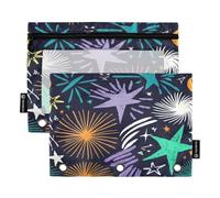 RPLIFE Astuccio per raccoglitori a 3 anelli, confezione da 2 astucci con finestra, materiale per il ritorno a scuola, 25 cm × 17 cm, stella colorata