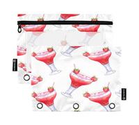 RPLIFE Astuccio per raccoglitori a 3 anelli, confezione da 2, morbidi sacchetti per raccoglitori grandi per 3 raccoglitori ad anelli, forniture per il ritorno a scuola, 24 cm x 17 cm, cocktail alla