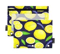 RPLIFE Astuccio per raccoglitori a 3 anelli, confezione da 2, tasche morbide per raccoglitori ad anelli, forniture per il ritorno a scuola, 24 cm x 17 cm, giallo limoni
