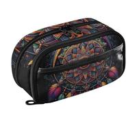 RPLIFE Astuccio portamatite Boho Dream Catcher mandala, organizer con tasca in PVC trasparente, astuccio per il rientro a scuola
