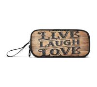 RPLIFE Astuccio portapenne con stampa Live Laugh Love, astuccio con manico, astuccio per adulti