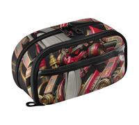 RPLIFE Astuccio rosso Guan Gong Mech Warrior, organizer per cancelleria con tasca in PVC trasparente, grande astuccio per la scuola