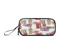 RPLIFE Astuccio vintage con icone di Londra, astuccio con cerniera, astuccio grande