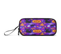 RPLIFE Astuccio viola con personaggi stravaganti di Halloween, astuccio diviso, astuccio Kawaii