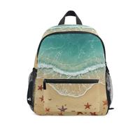 RPLIFE Beach Ocean Waves Zaino per bambini per ragazze ragazzi bambini borsa scuola, Onde dell'oceano della spiaggia, Small, Zaini Cool Soccer Print | Zaini leggeri per bambini da 3 a 8 anni, con targhetta per il nome