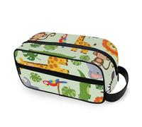 RPLIFE Beauty case da viaggio con animali della giungla, grande borsa per il trucco con manico