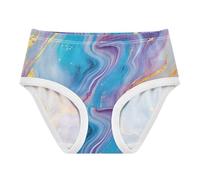RPLIFE Biancheria intima del bambino viola del marmo colorato, biancheria intima del cotone delle ragazze, 2T-8 anni, Marmo colorato viola, 6 anni