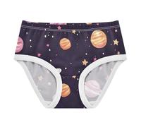 RPLIFE Biancheria intima per bambini, mutandine viola per bambine, biancheria intima in cotone per ragazze, 2T-8 anni, Cute Planet Viola, 4 anni