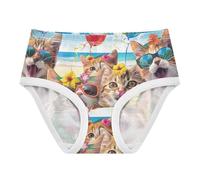 RPLIFE Biancheria intima per ragazze, gatti sorridenti abbigliamento mutandine per bambini, biancheria intima in cotone per ragazze, 2-8 anni, Abbigliamento Gatti Sorridenti, 5 anni