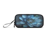 RPLIFE Blue Water Lily Flower Pen Box, astuccio con cerniera, astuccio multifunzione, Fiore Ninfea Blu, one size, Stile Artistico