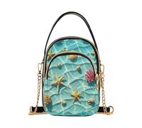 RPLIFE Borsa a tracolla piccola da donna con stella marina turchese