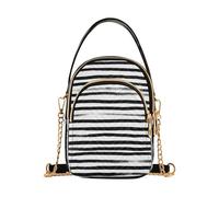 RPLIFE Borsa a tracolla trapuntata bianca a righe nere borse a tracolla casual per le donne