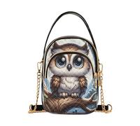 RPLIFE Borsa a tracolla trapuntata con gufo carino con occhi grandi, borsa a tracolla da donna con tracolla a catena, piccola borsa da viaggio per telefono e oggetti essenziali