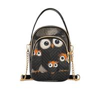 RPLIFE Borsa a tracolla trapuntata con gufo e mamma e gufo, borsa a tracolla da donna con tracolla a catena, piccola borsa da viaggio per telefono e oggetti essenziali