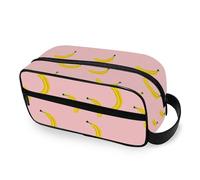 RPLIFE Borsa cosmetica da viaggio rosa banane borse portatili borsa organizer trucco resistente all'acqua per le donne