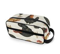 RPLIFE Borsa da toilette per uomo e donna con galline ad acquerello, grande borsa organizer per cosmetici, organizer per il bagno estetico