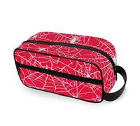 RPLIFE Borsa da toilette rossa con ragnatela di Halloween, grande organizer per cosmetici, organizer estetico per il bagno, per uomo e donna, da viaggio