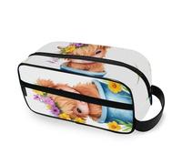 RPLIFE Borsa da toilette rustica con mucca delle Highland carina per uomo donna viaggio grande capacità cosmetica organizer da bagno portatile