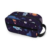 RPLIFE Borsa da viaggio da viaggio con astronauti carini blu scuro per uomo donna grande custodia cosmetica ampia borse da viaggio estetiche