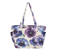 RPLIFE Borsa da viaggio vintage con fiore viola del pensiero con portabicchieri, borsa da viaggio per le donne